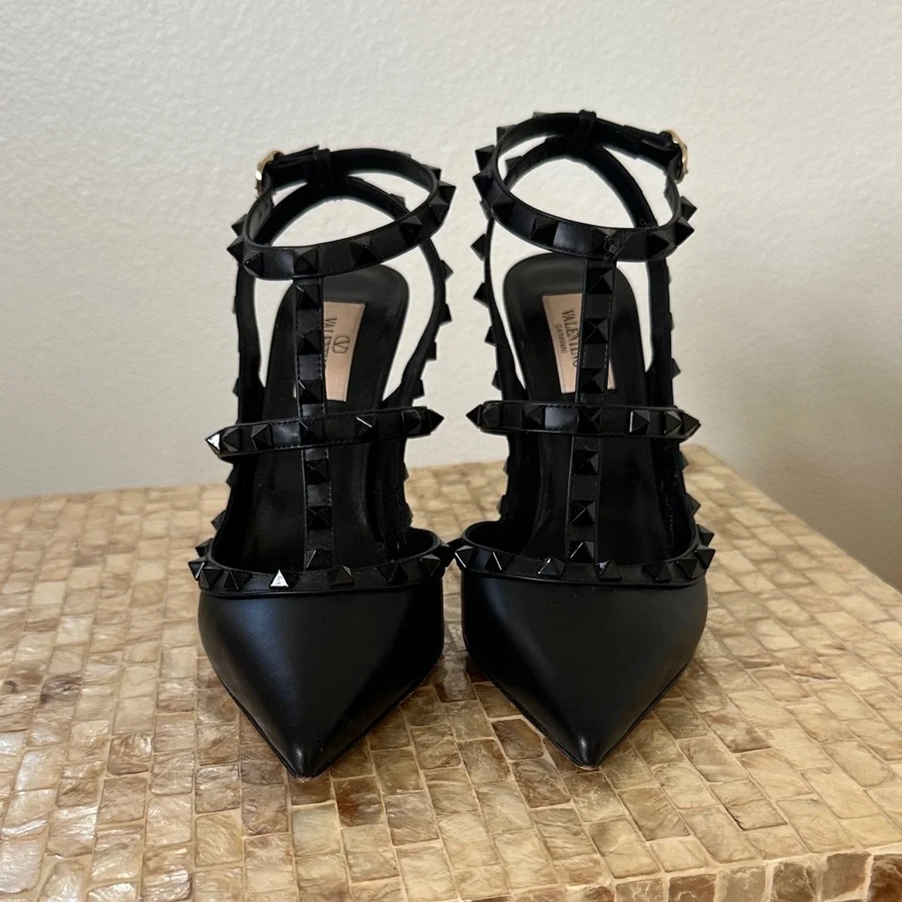 Valentino Black Rockstud Heels - Picture 2 of 6